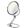 Miroir De Table Double Face Grossissant 5X En Métal Chromé