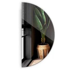 Miroir demi-rond moderne Tulup 45 x 90 cm style loft 1 pièce