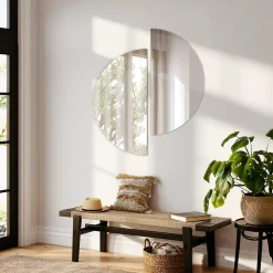 Miroir demi-rond Tulup 50 x 100 cm grand pour chambre 1 pièce
