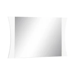 Miroir Diego, Miroir de salle de bain, 100% Made in Italy, 110x2h60 cm, Blanc brillant