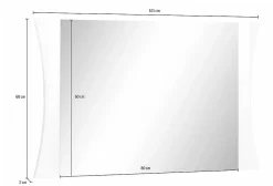 Miroir Diego, Miroir de salle de bain, 100% Made in Italy, 110x2h60 cm, Blanc brillant