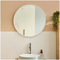 Miroir en métal rond D60cm EMA Blanc