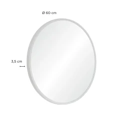 Miroir en métal rond D60cm EMA Blanc