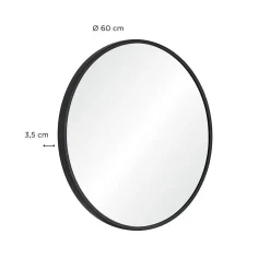 Miroir en métal rond D60cm EMA Noir