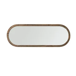 Miroir en pin recyclé massif ovale