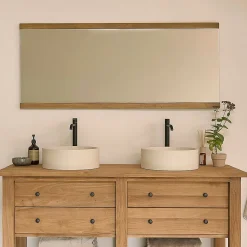 Miroir en teck recyclé rectangulaire 140 cm