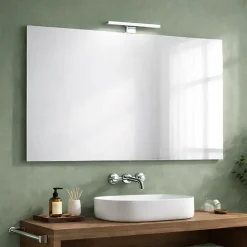 Miroir Encastré Avec Lampe Chromée 100X70 Réversible