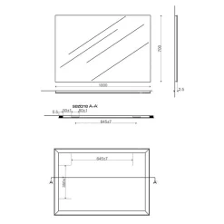 Miroir Encastré Brillant Cm 100X70 Réversible