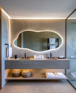 Miroir Forme Organique LED Tulup 45x100 cm Lumière Neutre Style Unique Pour Décoration Intérieure