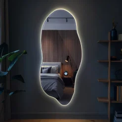 Miroir Forme Organique LED Tulup 45x100 cm Lumière Neutre Style Unique Pour Décoration Intérieure
