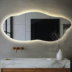 Miroir Forme Organique LED Tulup 45x100 cm Lumière Neutre Style Unique Pour Décoration Intérieure