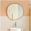Miroir galet chêne LEONIE 60x60cm