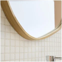 Miroir galet chêne LEONIE 60x60cm