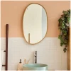 Miroir galet réversible en chêne 40x65cm