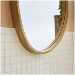 Miroir galet réversible en chêne 40x65cm
