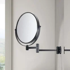 Miroir Grossissant Pour Montage Mural, Réglable, Laiton Noir Mat