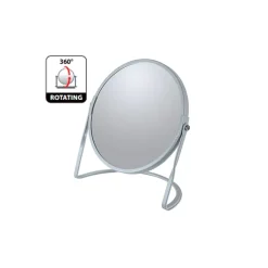Miroir grossissant sur pied Acier AKIRA Bleu Glacé mat Spirella