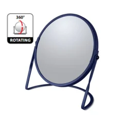 Miroir grossissant sur pied Acier AKIRA Bleu mat Spirella