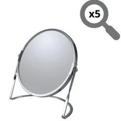 Miroir grossissant sur pied Acier AKIRA Brossé Spirella