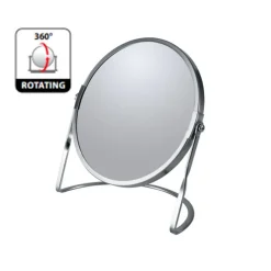 Miroir grossissant sur pied Acier AKIRA Brossé Spirella