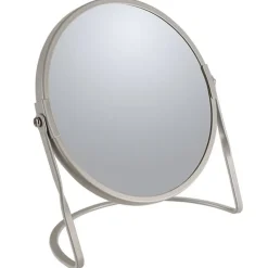 Miroir grossissant sur pied Acier AKIRA Taupe mat Spirella