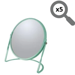 Miroir grossissant sur pied Acier AKIRA Vert mat Spirella