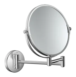 Miroir grossissant x 1 et x 3, rond, montage mural, chromé, L.24,5 x l.28,8 x H.24,5 cm, Hansgrohe Logis universal