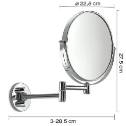 Miroir Grossissant 3X Avec Bras Extensible Chromé