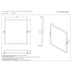 Miroir inclinable de salle de bain PMR normes handicapé SANINDUSA inclinaison réglable NewWCCare 60x65 cadre inox brossé