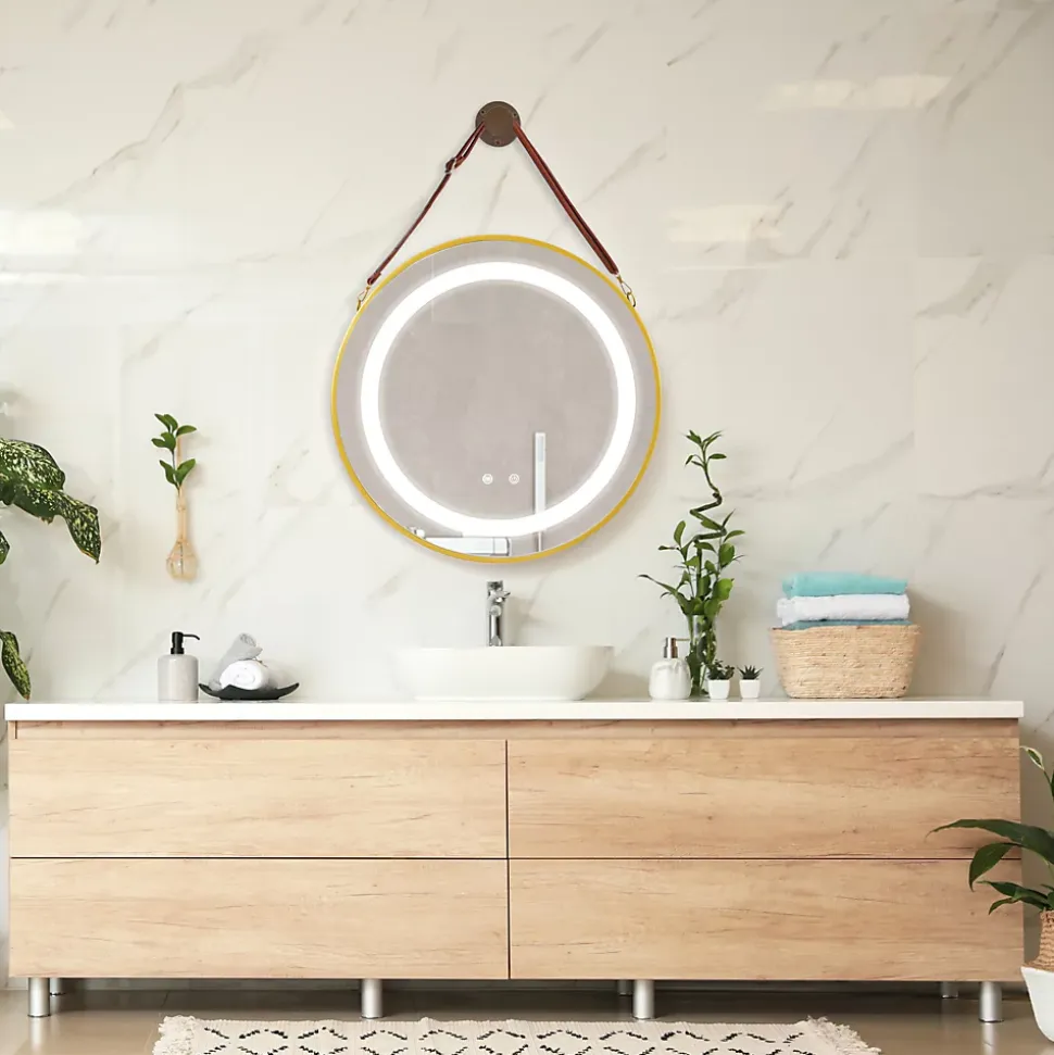 Miroir LED avec corde Picerno 60 x 60 x 4 cm or pro.tec