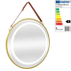 Miroir LED avec corde Picerno 60 x 60 x 4 cm or pro.tec