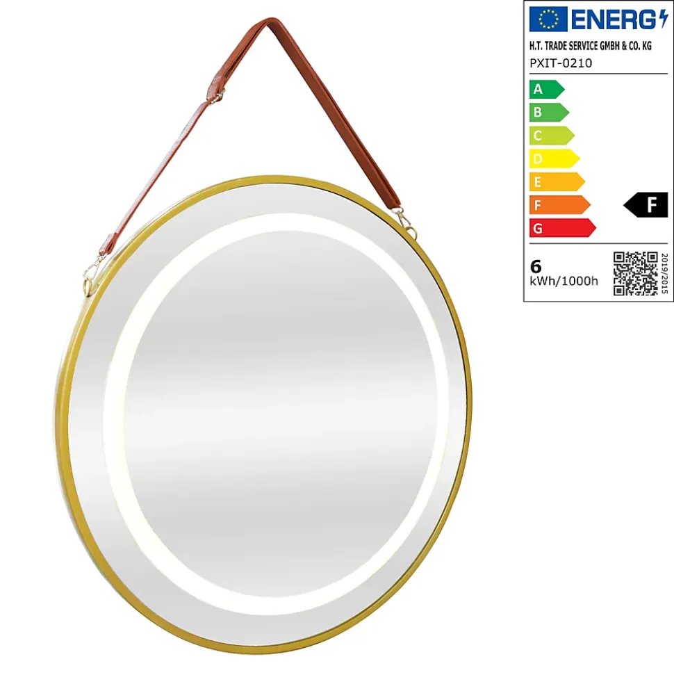 Miroir LED avec corde Picerno 60 x 60 x 4 cm or pro.tec