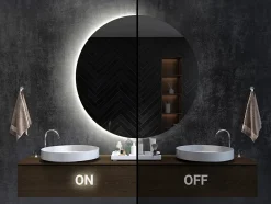 Miroir LED ovale 40x70 cm lumiere chaude salle de bain