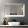 Miroir LED Réversible pour Salle de Bain 80x100 cm - Anti-Buée avec Interrupteur Tactile
