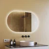 Miroir LED Salle de Bain - ARTFORMA - Ovale - 120x70cm - LED Dual + interrupteur tactile + anti-buée