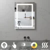 Miroir LED salle de bain OBLONG 60 x 80 cm réversible, anti-buée + éclairage et intensité réglables - Saniverre