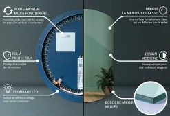 Miroir LED 84x100 cm contemporain lumière neutre 1 pc