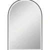 Miroir lumineux LED arqué de salle de bain 90 x 60 cm - tactile, réglable, anti-buée - alu noir