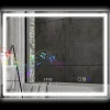 Miroir lumineux LED salle de bain 100x80cm bluetooth interrupteur tactile lumière réglable 3 couleurs fonction antibuée mémoire