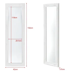 Miroir mural 132 x 42 x blanc Helloshop26