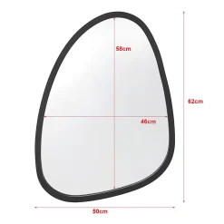 Miroir mural asymetrique 62 x 50 noir Helloshop26