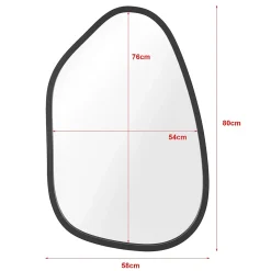 Miroir mural asymetrique 80 x 58 noir Helloshop26