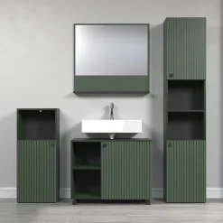 Miroir mural avec 1 tablette L80 cm - PUREBLISS
