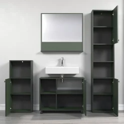 Miroir mural avec 1 tablette L80 cm - PUREBLISS