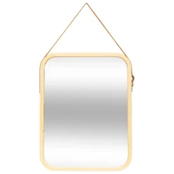 Miroir mural avec lanière en cuir 45x35cm - Marron- 5five