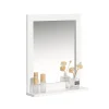 Miroir Mural Meuble Salle de Bain avec 1 étage plateau, FRG129-W, SoBuy