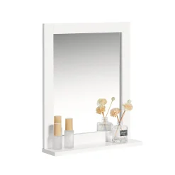 Miroir Mural Meuble Salle de Bain avec 1 étage plateau, FRG129-W, SoBuy