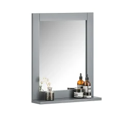 Miroir Mural Meuble Salle de Bain avec 1 étage Plateau, FRG129-SG, SoBuy