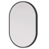 Miroir mural oval design de salle de bain avec cadre en aluminium noir - 8144B - 40x60cm