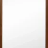 Miroir Mural Peu Encombrant,avec Cadre en Bois Massif,Miroir HD,4 Crochets de Fixation,pour Salon,Chambre, Balcon, Entrée, Noyer